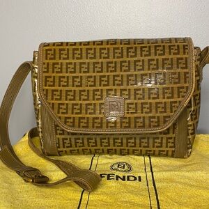 VTG Fendi (Zucchino?) Crossbody Messenger